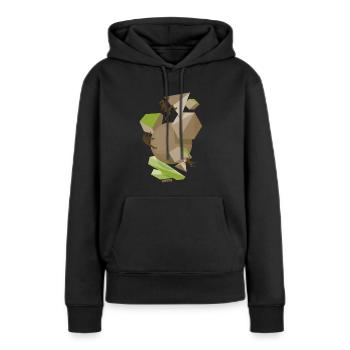 équipe sympa - Sweat à capuche Premium bio Femme - noir - Devant - Julia (174cm)