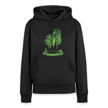 Environnement forestier - Sweat à capuche Premium bio Femme - noir - Devant - Julia (174cm)