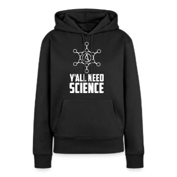 Athéiste Anti Relégion Athéisme Agnostique - Sweat à capuche Premium bio Femme - noir - Devant - Julia (174cm)