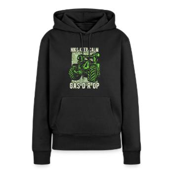 Nothing keep calm gas d'r on - Women’s Premium Organic Hoodie - black - Front - Julia (174cm)