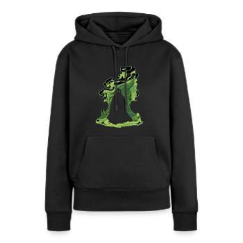 Maison hantée fantôme - Sweat à capuche Premium bio Femme - noir - Devant - Julia (174cm)