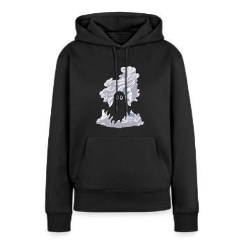 Nuit fantôme fantôme - Sweat à capuche Premium bio Femme - noir - Devant - Julia (174cm)