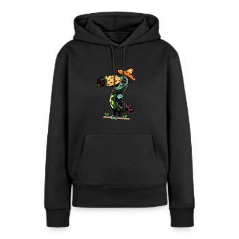 Toucan Sugar Skull Fun Illustration, Amoureux des animaux - Sweat à capuche Premium bio Femme - noir - Devant - Julia (174cm)