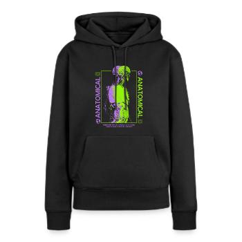 Anatomical Streetwear - Frauen Premium Bio Hoodie - Schwarz - Vorne - Julia (174cm)