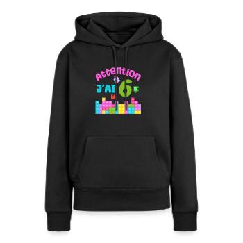 Gift 6 years Birthday I am 6 years old - Women’s Premium Organic Hoodie - black - Front - Julia (174cm)