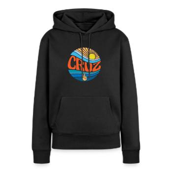 Cruz Hemd Vintage Sunset Cruz Groovy Tie Dye - Frauen Premium Bio Hoodie - Schwarz - Vorne - Julia (174cm)