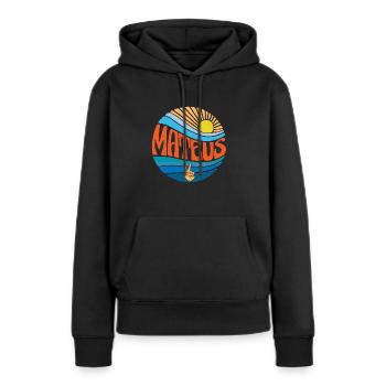 Chemise Mateus Vintage Coucher de soleil Mateus Groovy Tie Dye - Sweat à capuche Premium bio Femme - noir - Devant - Julia (174cm)