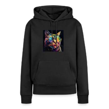Acid Cat House Music Raven Celebrate Party Festival - Sweat à capuche Premium bio Femme - noir - Devant - Julia (174cm)