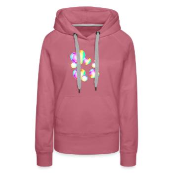 bulles de savon colorées forme coeur - Sweat à capuche Premium bio Femme - mauve - Devant - Isabella (175cm)