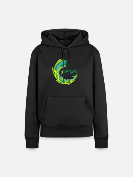 Swoosh - Frauen Premium Bio Hoodie - Schwarz