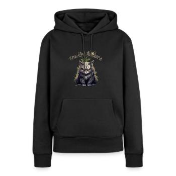 Dreadful Christmas Wütende Grummelige Katze - Frauen Premium Bio Hoodie - Schwarz - Vorne - Julia (174cm)