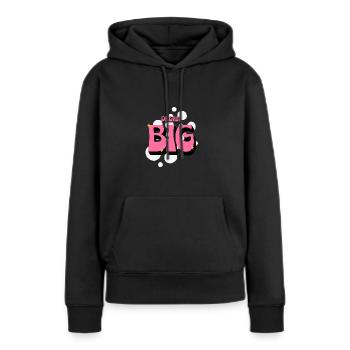 Rêve Grandes Affirmations Positives Femmes Roses - Sweat à capuche Premium bio Femme - noir - Devant - Julia (174cm)