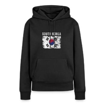 Südkorea Flagge Distressed - Frauen Premium Bio Hoodie - Schwarz - Vorne - Julia (174cm)