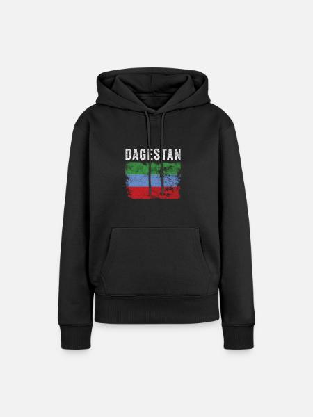 Dagestan Flag Distressed - Dagestan Flag - Frauen Premium Bio Hoodie - Schwarz