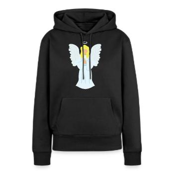 Ange - Sweat à capuche Premium bio Femme - noir - Devant - Julia (174cm)