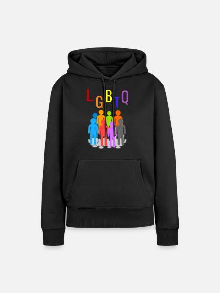 LGBTQ - Frauen Premium Bio Hoodie - Schwarz