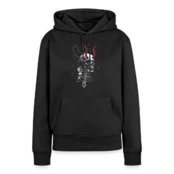 OMG - Sweat à capuche Premium bio Femme - noir - Devant - Julia (174cm)