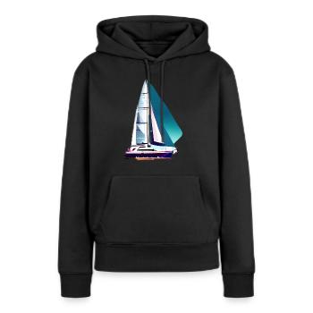 voilier voilier voilier voilier voilier voilier - Sweat à capuche Premium bio Femme - noir - Devant - Julia (174cm)