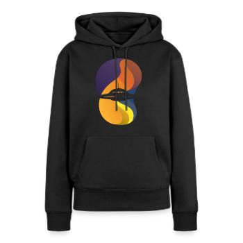 Invasion spatiale OVNI - Sweat à capuche Premium bio Femme - noir - Devant - Julia (174cm)