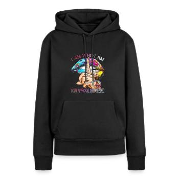 23F 0143 bk - Frauen Premium Bio Hoodie - Schwarz - Vorne - Julia (174cm)