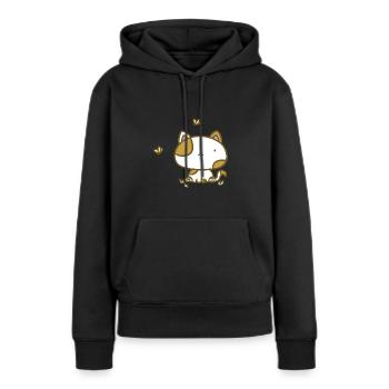 Chat mignon - Sweat à capuche Premium bio Femme - noir - Devant - Julia (174cm)
