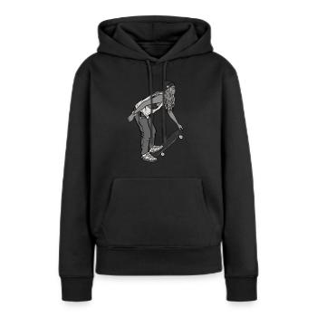 SKATEBOARDING Tee Shirt - Women’s Premium Organic Hoodie - black - Front - Julia (174cm)
