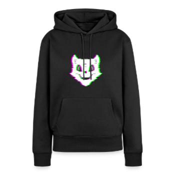 Méchant chat Techno Rave Halloween Trip - Sweat à capuche Premium bio Femme - noir - Devant - Julia (174cm)