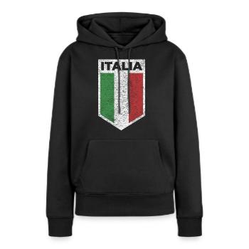 Italia Italia Trikot - Frauen Premium Bio Hoodie - Schwarz - Vorne - Julia (174cm)