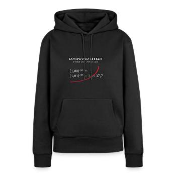 Compound Effect – Jeden Tag 1% besser - Frauen Premium Bio Hoodie - Schwarz - Vorne - Julia (174cm)
