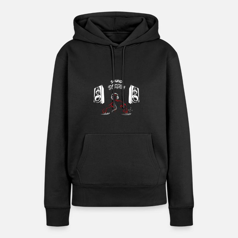 Sound system - Sweat à capuche Premium bio Femme - noir