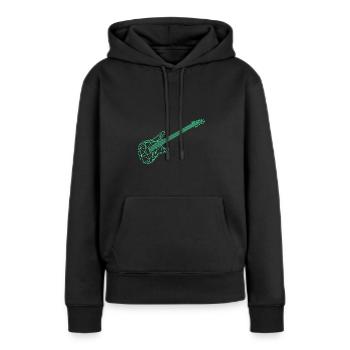 guitar polygon line light green electric guitar - Women’s Premium Organic Hoodie - black - Front - Julia (174cm)
