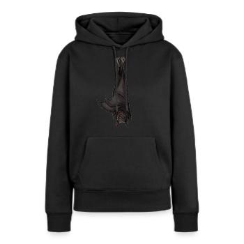 Fledermaus - Frauen Premium Bio Hoodie - Schwarz - Vorne - Julia (174cm)
