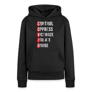 Covid Contrôle Supprimer La victimisation Isoler - Sweat à capuche Premium bio Femme - noir - Devant - Julia (174cm)