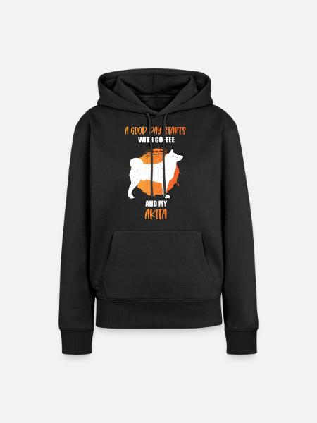 Akita - Frauen Premium Bio Hoodie - Schwarz