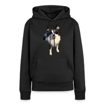 Border Collie Dog - Border Collie - Sweat à capuche Premium bio Femme - noir - Devant - Julia (174cm)
