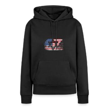 Hanoucca - Sweat à capuche Premium bio Femme - noir - Devant - Julia (174cm)