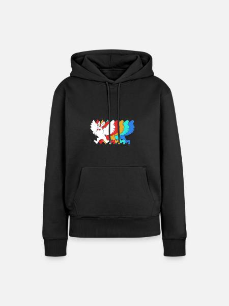 Mottenmann - Frauen Premium Bio Hoodie - Schwarz
