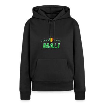 Mali - Frauen Premium Bio Hoodie - Schwarz - Vorne - Julia (174cm)