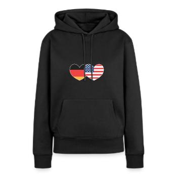 Amerikanisch Deutsch - Frauen Premium Bio Hoodie - Schwarz - Vorne - Julia (174cm)