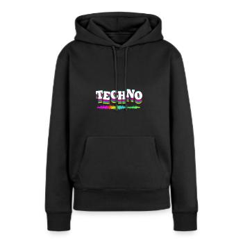 Rave Raver Musique techno Techno basse Table de mixage - Sweat à capuche Premium bio Femme - noir - Devant - Julia (174cm)