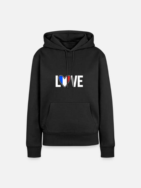 Frankreich - Frauen Premium Bio Hoodie - Schwarz