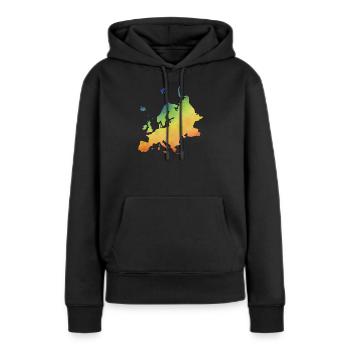 europe - Sweat à capuche Premium bio Femme - noir - Devant - Julia (174cm)