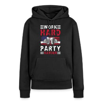 Célébration Événement de beuverie Célébration - Sweat à capuche Premium bio Femme - noir - Devant - Julia (174cm)
