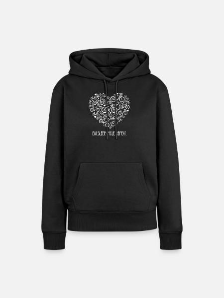 fiets, fiets, fiets, fiets ventilator - Vrouwen Premium Bio hoodie - zwart