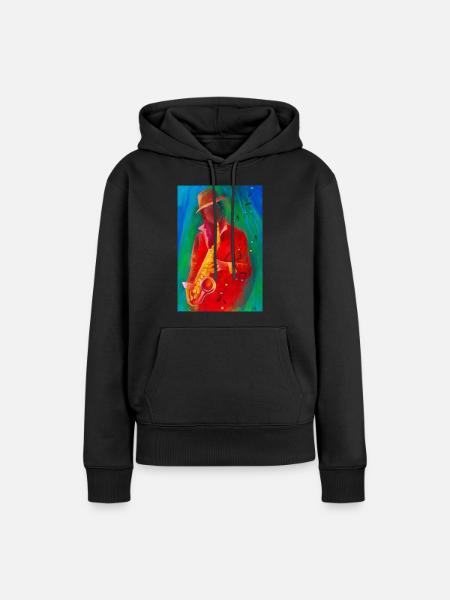 Saxophone - Frauen Premium Bio Hoodie - Schwarz