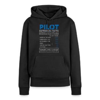 Aérodrome d’aviation Aircraft Heartbeat - Sweat à capuche Premium bio Femme - noir - Devant - Julia (174cm)