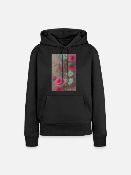 Blumen Kunst - Frauen Premium Bio Hoodie - Schwarz