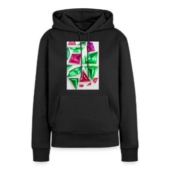 Pierres précieuses - Sweat à capuche Premium bio Femme - noir - Devant - Julia (174cm)