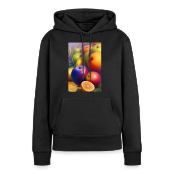 Früchte - Frauen Premium Bio Hoodie - Schwarz - Vorne - Julia (174cm)
