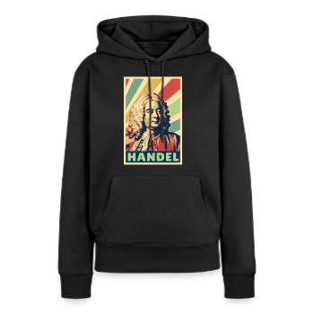 Georg Friedrich Händel Vintage Farben - Frauen Premium Bio Hoodie - Schwarz - Vorne - Julia (174cm)